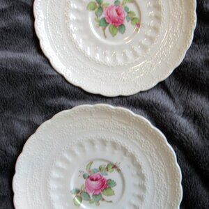 Set of 2 Spode's Jewel Copeland Billingsley Rose Round Dinner Plate